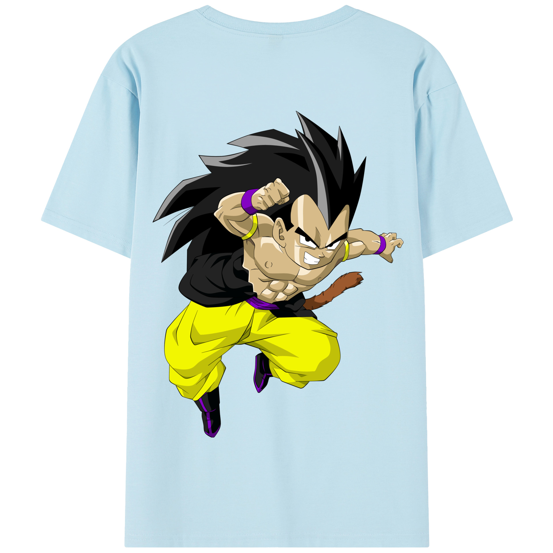 （画像用） ドラゴンボール ベジータ四世（Bejīta Yonsei）DRAGON BALL Vegeta IV 綿100％半袖Tシャツ（背面プリント）